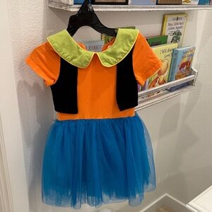 Taylor Joelle Goofy Orange, Blue, and Green Dress